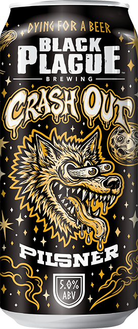 Crash Out Pilsner can - Black Plague Brewing