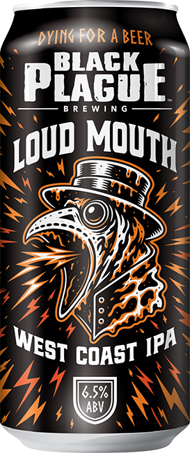 Loud Mouth West Coast IPA can - Black Plague Brewing